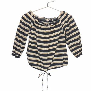 Who What Wear Off Shoulder Striped Blouse Top